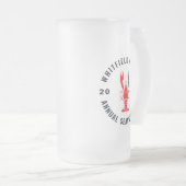 ファミリーシーフードパーティー7月4日カスタム フロストグラスビールジョッキ (正面右)