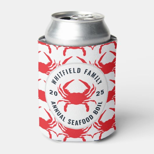 ファミリーシーフードボイルカパーソナライズされたニ 缶クーラー (缶正面)