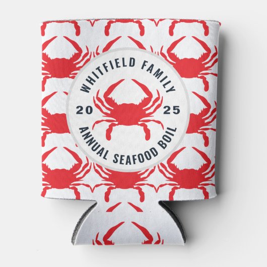 ファミリーシーフードボイルカパーソナライズされたニ 缶クーラー (正面)