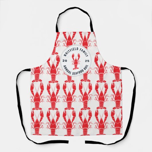 ファミリーシーフードボイルパーソナライズされたロブスター エプロン (正面)