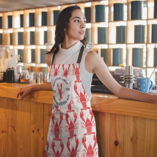 ファミリーシーフードボイルパーソナライズされたロブスター エプロン