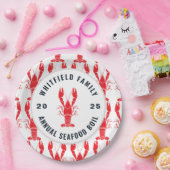 ファミリーシーフードボイルパーソナライズされたロブスター ペーパープレート (パーティー)