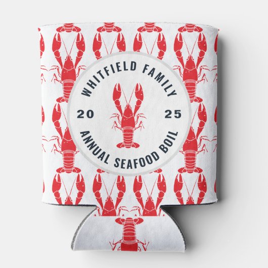 ファミリーシーフードボイルパーソナライズされたロブスター 缶クーラー (裏面)