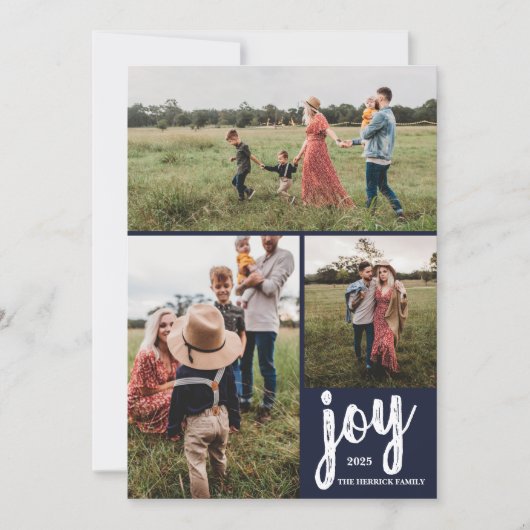 ファミリージョイホリデークリスマスフォトカード シーズンカード (正面)