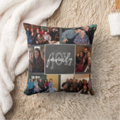 ファミリージョイ6フォトハンドレター付きチャルクボードトレンディー クッション (ブランケット)