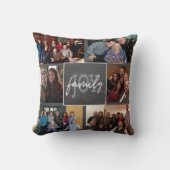 ファミリージョイ6フォトハンドレター付きチャルクボードトレンディー クッション (正面)