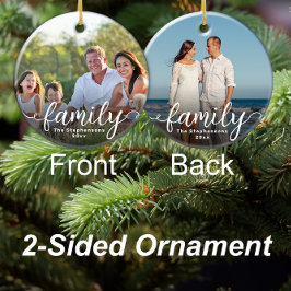 ファミリースエレガントクリプトオーバーレイ両面写真 セラミックオーナメント