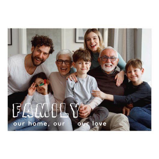 ファミリースクリプトコラージュシック写真ブロック フォトプリント            (正面)