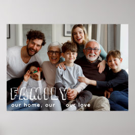 ファミリースクリプトコラージュシック ポスター