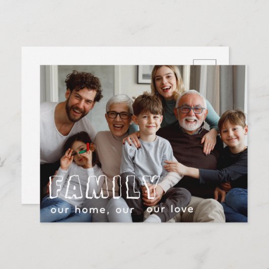 ファミリースクリプトコラージュ chic ポストカード (正面/裏面)