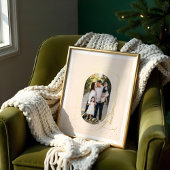 ファミリースクリプトシックなクリスマスボウアーチフォト 箔ポスター