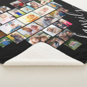 ファミリースクリプトハート型フォトコラージュ シェルパブランケット (3/4)