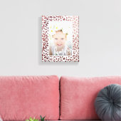 ファミリースクリプトフェイクバラ金ゴールドLeopardプリント写真 キャンバスプリント (インサイチュ (リビング))