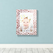 ファミリースクリプトフェイクバラ金ゴールドLeopardプリント写真 キャンバスプリント (インサイチュ (ウッドフロア))