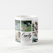 ファミリースクリプトブラック引用文フォトコラージュ記念ファイル コーヒーマグカップ (中央)