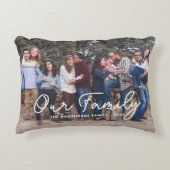ファミリースクリプト文字オーバーレイ可愛い写真 アクセントクッション (正面)