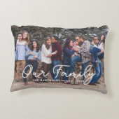 ファミリースクリプト文字オーバーレイ可愛い写真 アクセントクッション (裏面)
