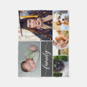 ファミリースクリプト複数の写真コラージュ フリースブランケット (正面)