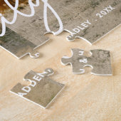 ファミリースタイリッシュフォトコラージスクリプトタイポグラフィ ジグソーパズル (側面)