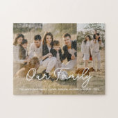 ファミリースタイリッシュフォトコラージスクリプトタイポグラフィ ジグソーパズル (横)