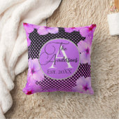 ファミリースタイリッシュ名ピンクハイビスカス クッション (ブランケット)