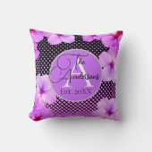 ファミリースタイリッシュ名ピンクハイビスカス クッション (正面)