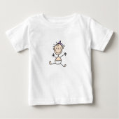 ファミリースティックフィギュアベビーシャツ ベビーTシャツ (正面)