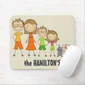 ファミリースティックフィギュアマウスパッド マウスパッド (マウス)