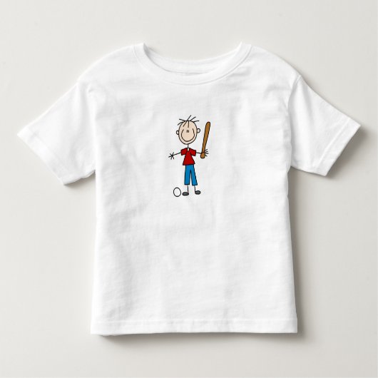 ファミリースティックフィギュア野球シャツ トドラーTシャツ (正面)