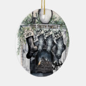 ファミリーストッキングパーソナライズされたクリスマスオーナメント セラミックオーナメント (右)