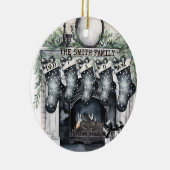 ファミリーストッキングパーソナライズされたクリスマスオーナメント セラミックオーナメント (右)