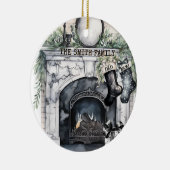 ファミリーストッキングパーソナライズされたクリスマスオーナメント セラミックオーナメント (右)