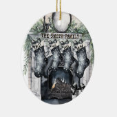 ファミリーストッキングパーソナライズされたクリスマスオーナメント セラミックオーナメント (右)