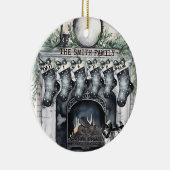 ファミリーストッキングパーソナライズされたクリスマスオーナメント セラミックオーナメント (右)