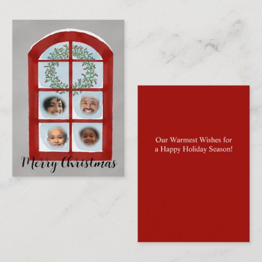 ファミリースノーウィークリスマスウィンドウフォトカード エンクロージャーカード (正面/裏面)
