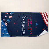 ファミリースワッグトロピカルバケーションカスタムのマッチング ビーチタオル (正面)