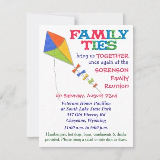 ファミリータイトカイトファミリー懇親会招待状 招待状 (正面)