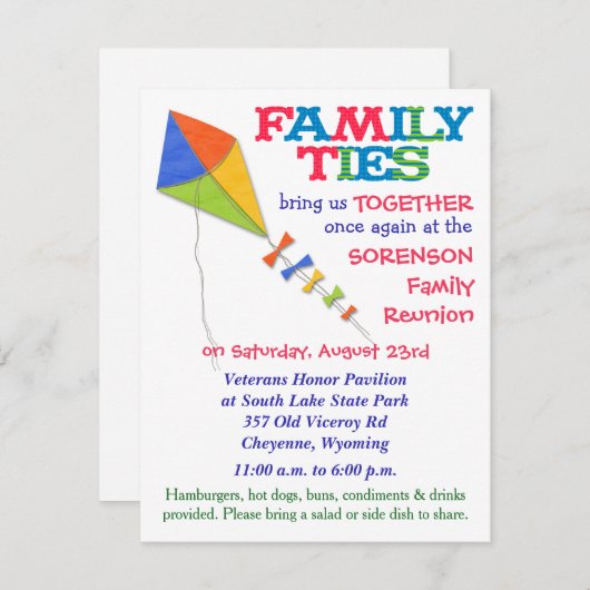 ファミリータイトカイトファミリー懇親会招待状 招待状 (正面/裏面)