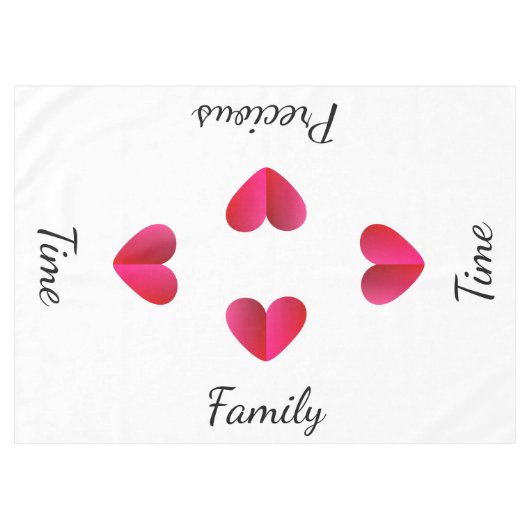 ファミリータイム大切ピンクハート テーブルクロス (正面(横))