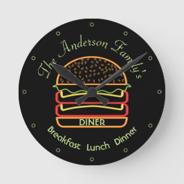 ファミリーダイナーウォールクロック ラウンド壁時計