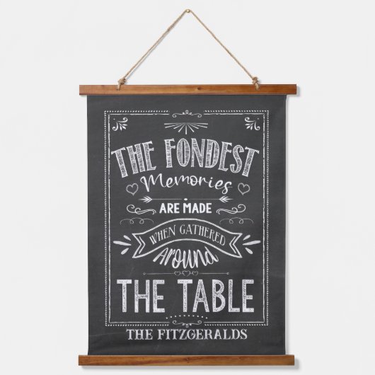 ファミリーダイニングメモリーズシャルボードサインタペストリー 吊り下げ型タペストリー (正面)