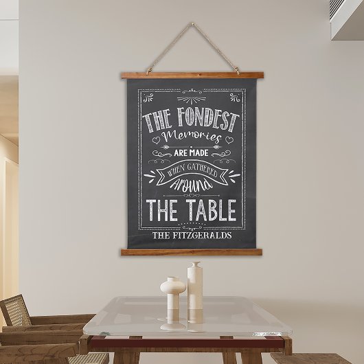 ファミリーダイニングメモリーズシャルボードサインタペストリー 吊り下げ型タペストリー