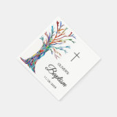 ファミリーツパーソナライズされたリーバプテスマ《キリスト教》洗礼式や命名式 スタンダードカクテルナプキン (角)