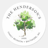 ファミリーツリーのテーマ |ファミリ懇親会 ラウンドシール (正面)