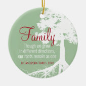 ファミリーツリーのルーツ写真パーソナライズされた セラミックオーナメント (正面)