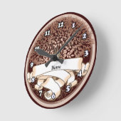 ファミリーツリーの姓 ラウンド壁時計 (傾斜)