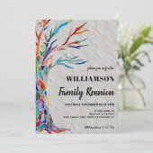 ファミリーツリーの素朴な家族再会招待状 招待状 (スタンド正面)