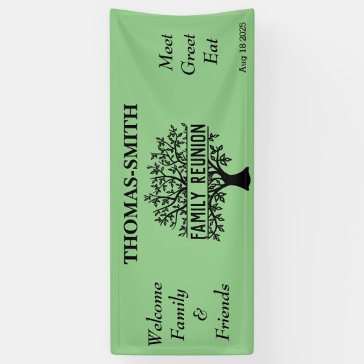 ファミリーツリーウェルカム懇親会選択カラーバナー 横断幕 (縦)