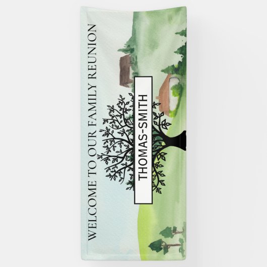 ファミリーツリーウェルカム懇親会選択カラー 横断幕 (縦)