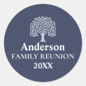 ファミリーツリーカスタマイズ可能なファミリー懇親会 ラウンドシール (正面)